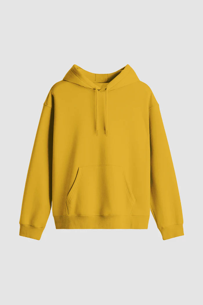 Men Regular Fit Hoodie Yellow