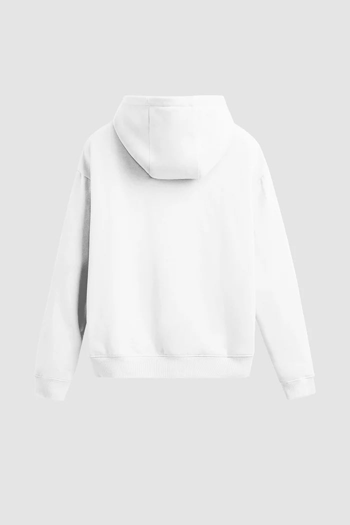 Men Regular Fit Hoodie White
