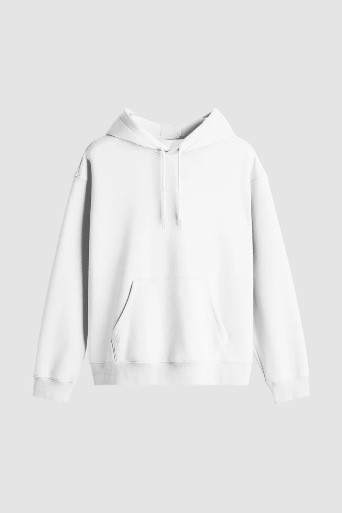 Men Regular Fit Hoodie White